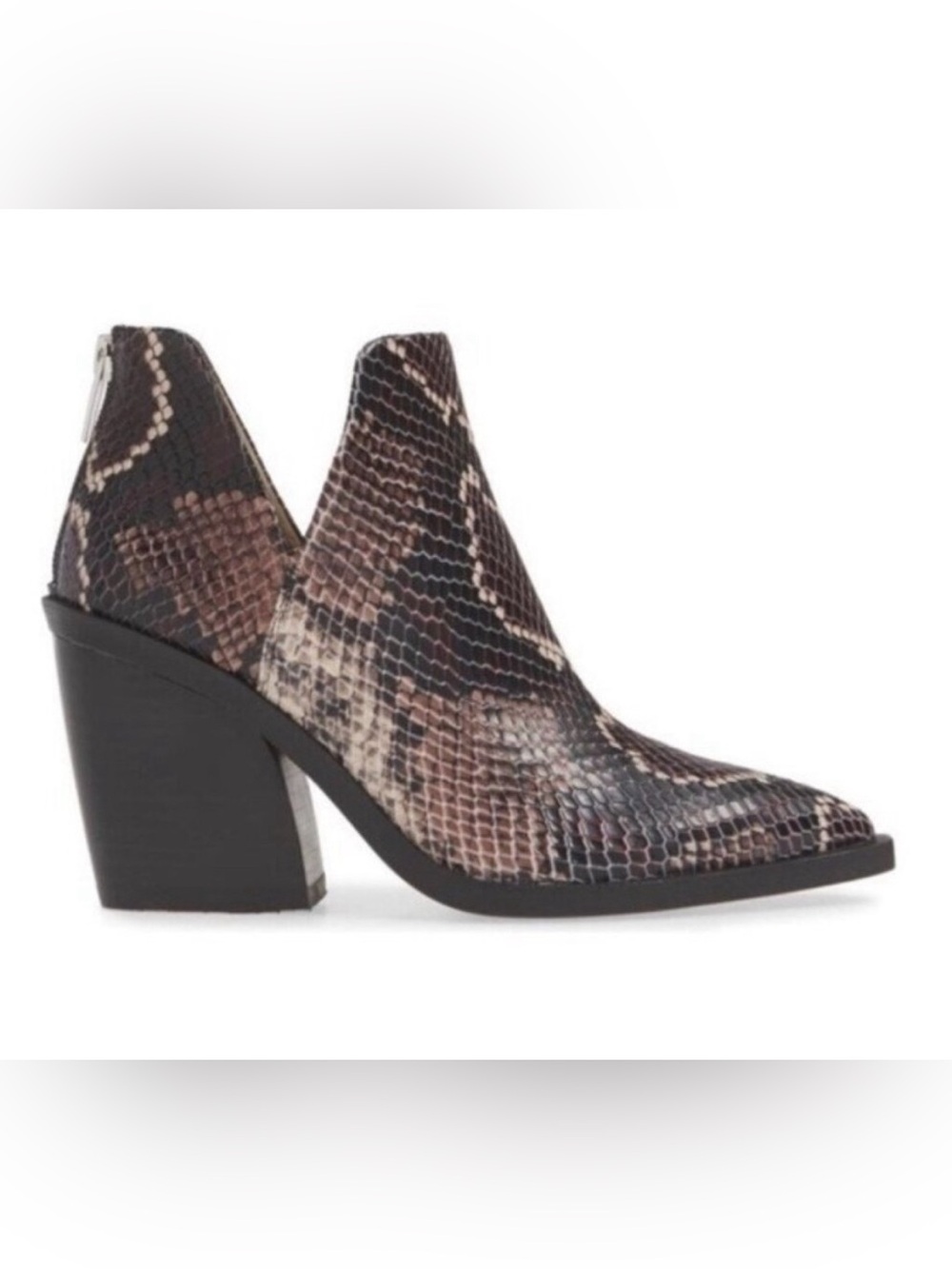 Vince Camuto Gigietta Snakeskin Mauve Multi Embossed Women's Leather Bootie Sz 8